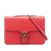 グッチ インターロッキングG チェーン ショルダーバッグ 510303 レッド レザー レディース GUCCI 【中古】